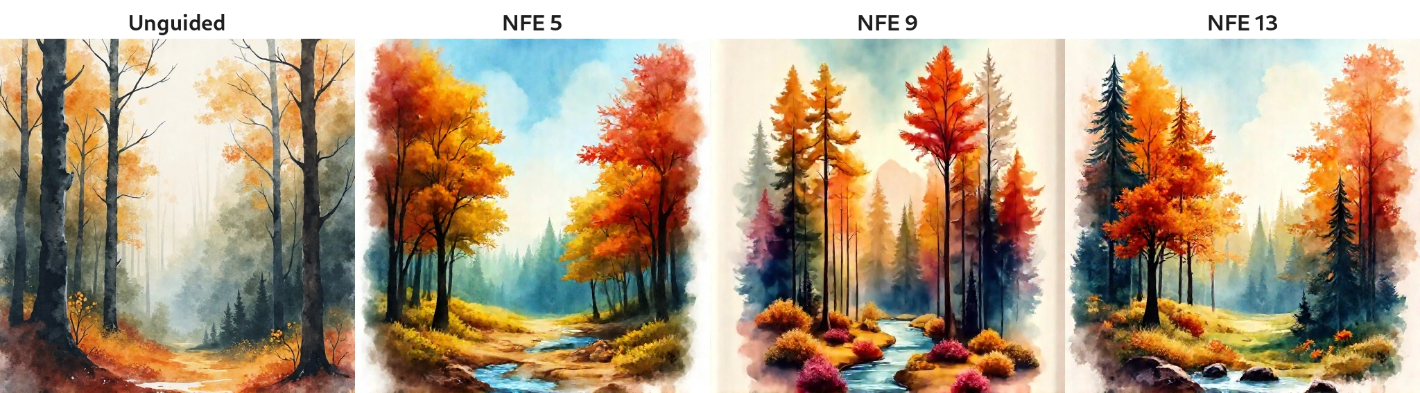 Forest watercolor landscape