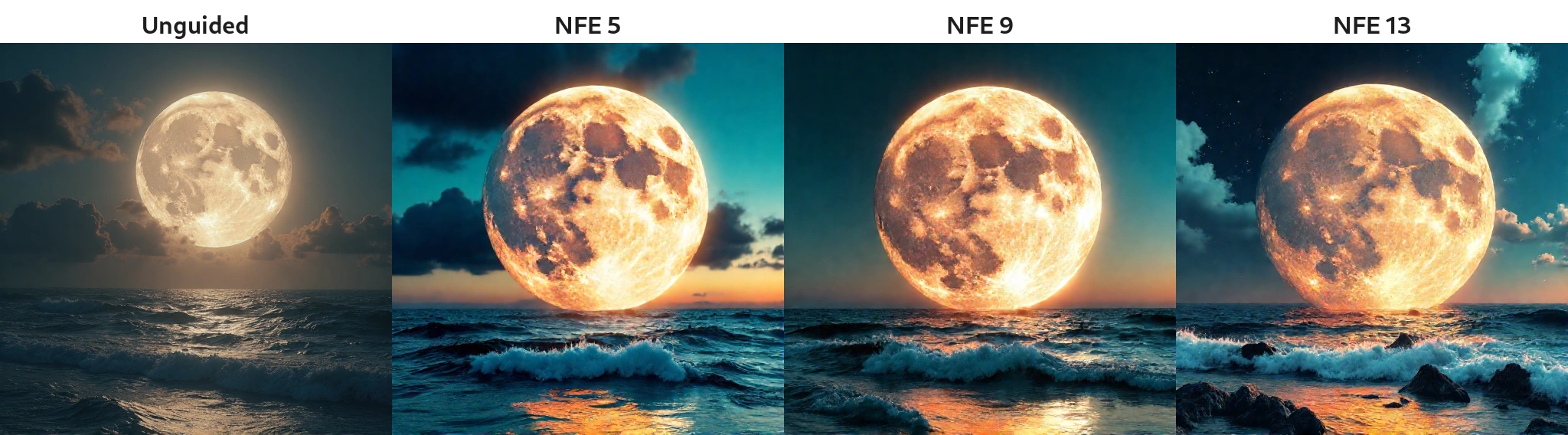 Giant moon on the ocean