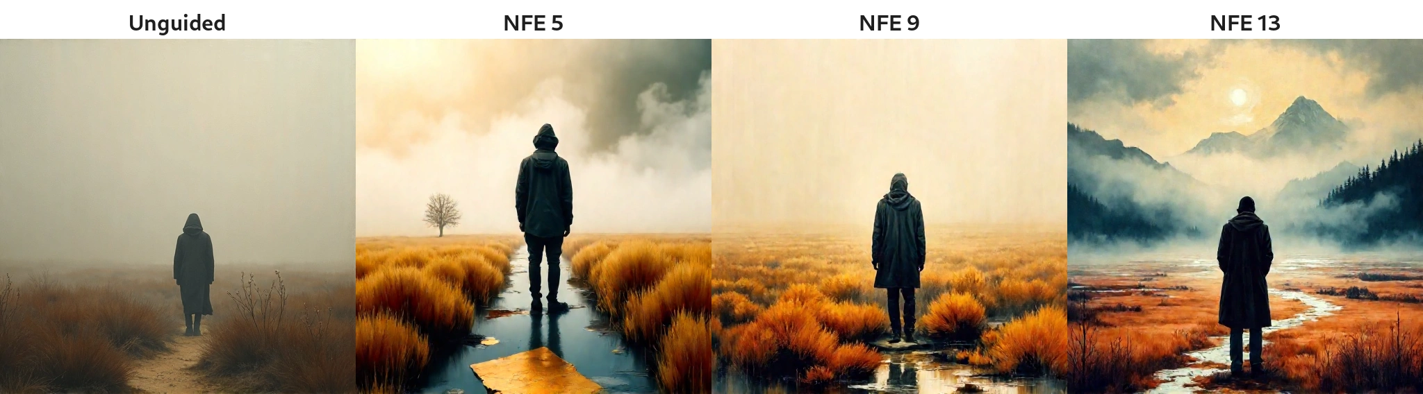 Lonely foggy landscape